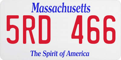 MA license plate 5RD466