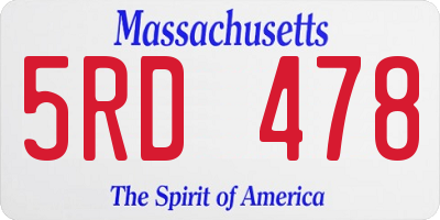 MA license plate 5RD478