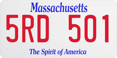 MA license plate 5RD501