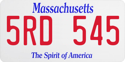 MA license plate 5RD545