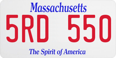 MA license plate 5RD550