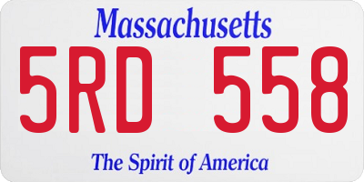 MA license plate 5RD558