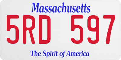 MA license plate 5RD597