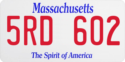 MA license plate 5RD602