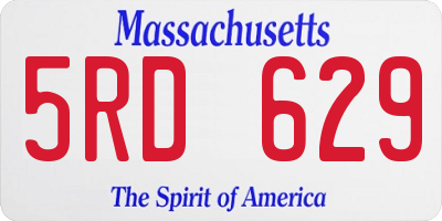 MA license plate 5RD629