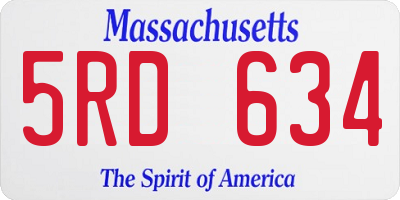 MA license plate 5RD634