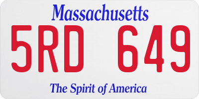 MA license plate 5RD649