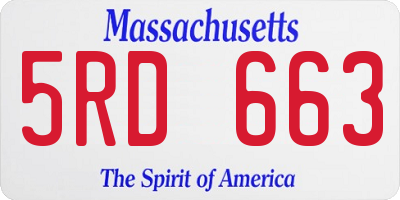 MA license plate 5RD663