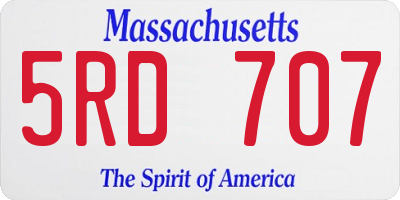 MA license plate 5RD707