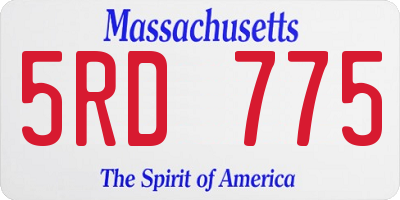 MA license plate 5RD775
