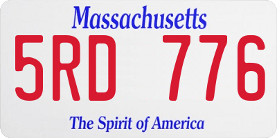 MA license plate 5RD776