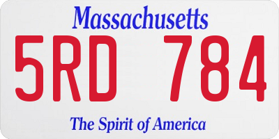 MA license plate 5RD784