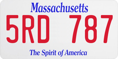 MA license plate 5RD787