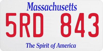 MA license plate 5RD843
