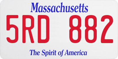 MA license plate 5RD882