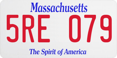MA license plate 5RE079