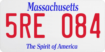 MA license plate 5RE084