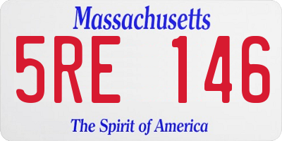 MA license plate 5RE146