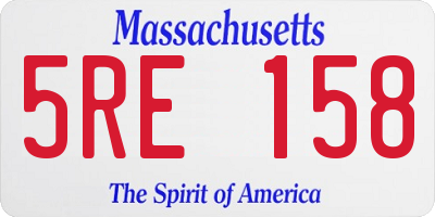 MA license plate 5RE158