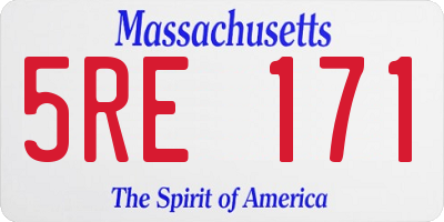 MA license plate 5RE171