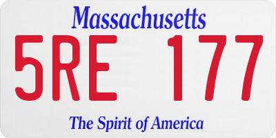 MA license plate 5RE177