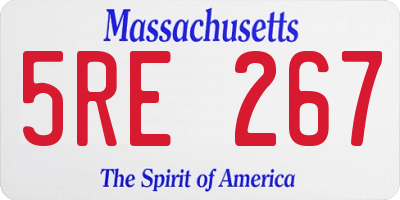 MA license plate 5RE267