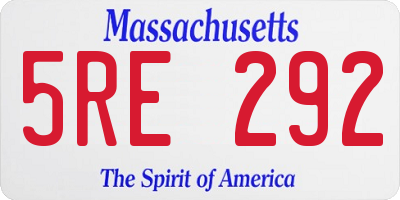 MA license plate 5RE292