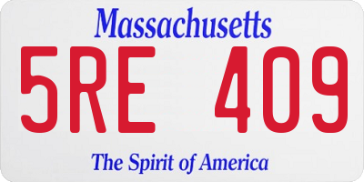 MA license plate 5RE409