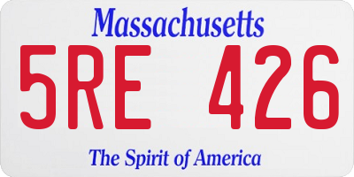 MA license plate 5RE426
