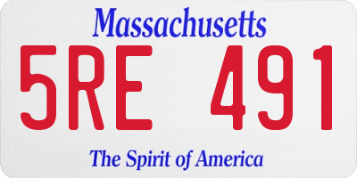 MA license plate 5RE491