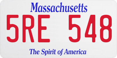 MA license plate 5RE548