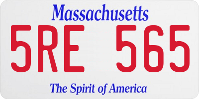 MA license plate 5RE565