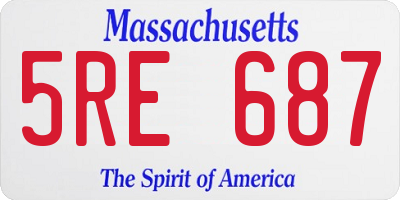 MA license plate 5RE687