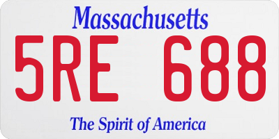 MA license plate 5RE688
