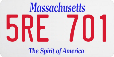 MA license plate 5RE701