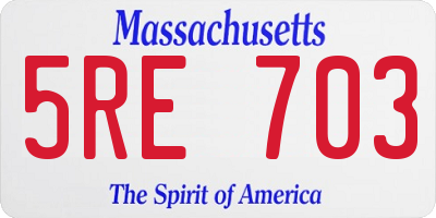 MA license plate 5RE703