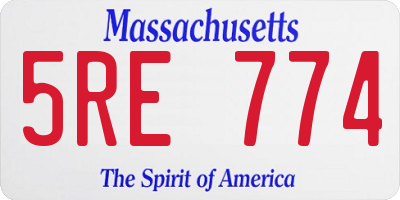 MA license plate 5RE774