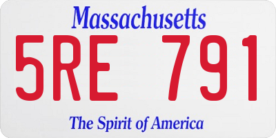 MA license plate 5RE791