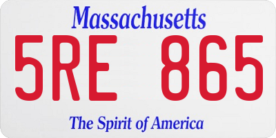 MA license plate 5RE865