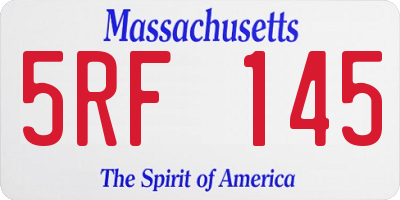 MA license plate 5RF145