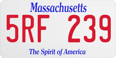 MA license plate 5RF239