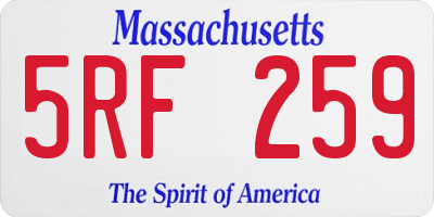 MA license plate 5RF259