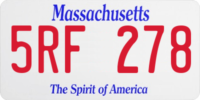 MA license plate 5RF278