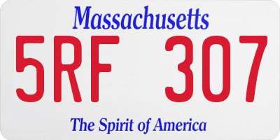 MA license plate 5RF307