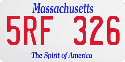 MA license plate 5RF326