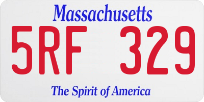 MA license plate 5RF329