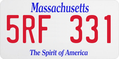 MA license plate 5RF331