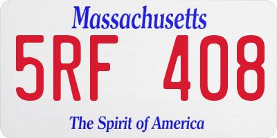 MA license plate 5RF408