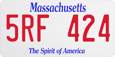 MA license plate 5RF424