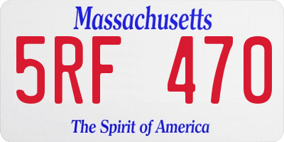 MA license plate 5RF470